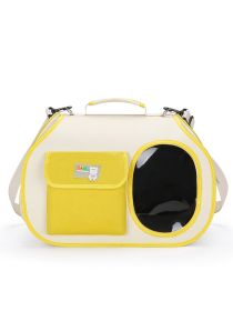 Outdoor Portable Backpack Portable Folding Breathable Cat Pet Dog Bag (Option: Crossbody Yellow)