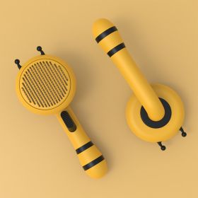 Little Bee Pet Needle Comb Cat Comb One Button Washing Artifact Pet Comb Hair Removal Pet Washing Brush Little Bee Pet Hair Removal Brush Comb - Gentl (Color: Yellow)