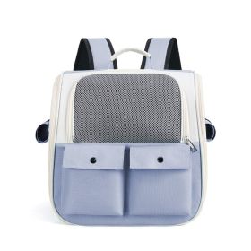 Outdoor Portable Backpack Portable Folding Breathable Cat Pet Dog Bag (Option: 4 Blue)