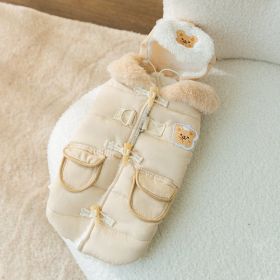 Cat Clothes Autumn And Winter Clothes Thickened Cotton-padded Clothes Anti-lint (Option: Mi Elegant White Bear-L)