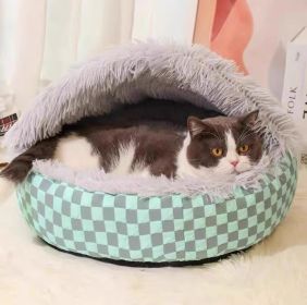Pet Warm Diamond Quilt Closed Nest (Option: Gray-60cm)