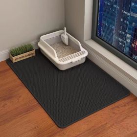 Cat Litter Mat Double Layer Filter Anti-bring Out (Option: Black-55x75)