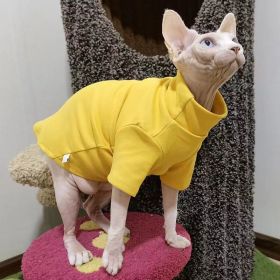 Hairless Cat Clothes Thermal Base (Option: Yellow-2XL)