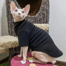 Hairless Cat Clothes Thermal Base (Option: Deep Black Color-2XL)