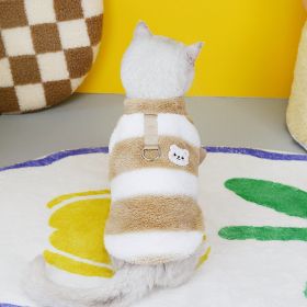 Pet Cat Clothes Fleece Sweatshirt (Option: Khaki-XL)