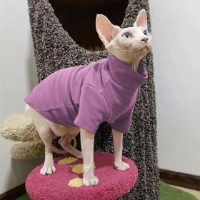 Hairless Cat Clothes Thermal Base (Option: Purple-2XL)