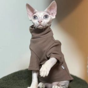 Hairless Cat Clothes Thermal Base (Option: Brown Coffee-2XL)